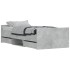 Estructura de cama con cabecero piecero gris hormigón