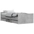 Estructura de cama con cabecero piecero gris hormigón