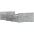 Estructura de cama con cabecero piecero gris hormigón