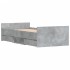 Estructura de cama con cabecero piecero gris hormigón