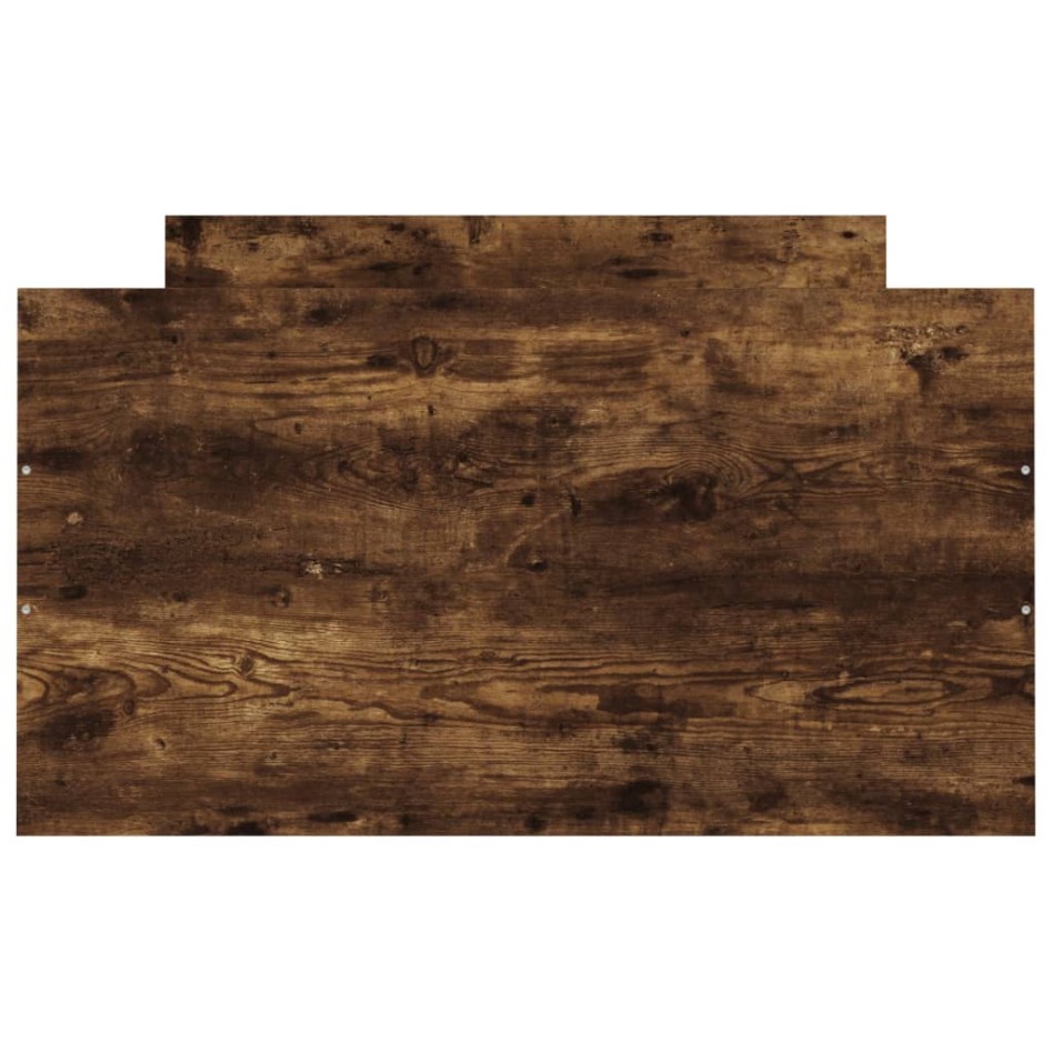 Estructura de cama con cabecero piecero roble ahumado