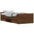 Estructura de cama con cabecero piecero roble marrón 90x200