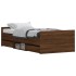 Estructura de cama con cabecero piecero roble marrón 90x200