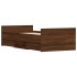 Estructura de cama con cabecero piecero roble marrón 90x200