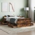 Estructura de cama con cabecero piecero roble ahumado