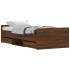 Estructura de cama con cabecero piecero roble marrón 90x190