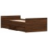 Estructura de cama con cabecero piecero roble marrón 90x190