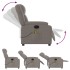 Sillón de masaje reclinable de tela gris