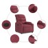 Sillón reclinable de tela rojo