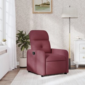 Sillón reclinable de tela rojo