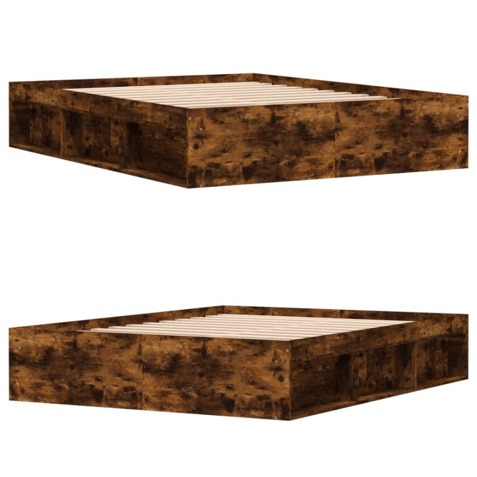 Estructura de cama roble ahumado 160x200