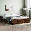 Estructura de cama roble ahumado 140x190 cm
