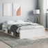 Estructura de cama doble pequeña sin colchón blanco 120x190