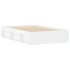 Estructura de cama doble pequeña sin colchón blanco 120x190