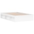 Estructura de cama doble pequeña sin colchón blanco 120x190