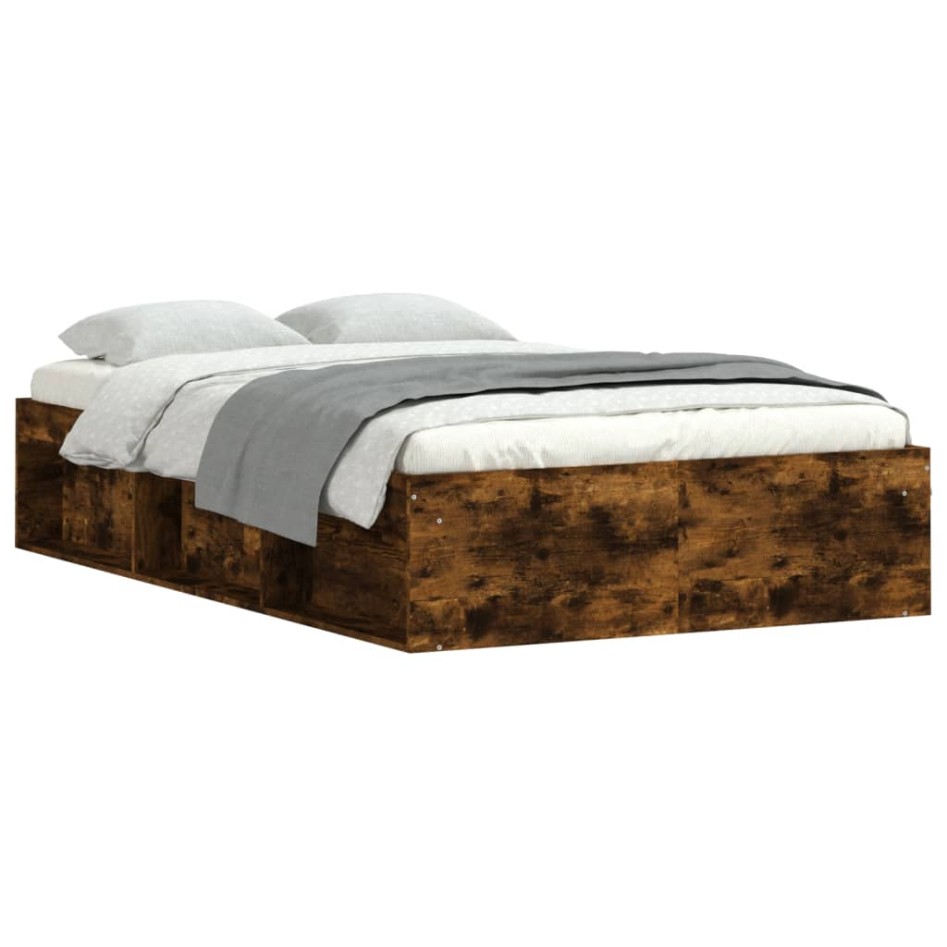 Estructura de cama roble ahumado 120x200