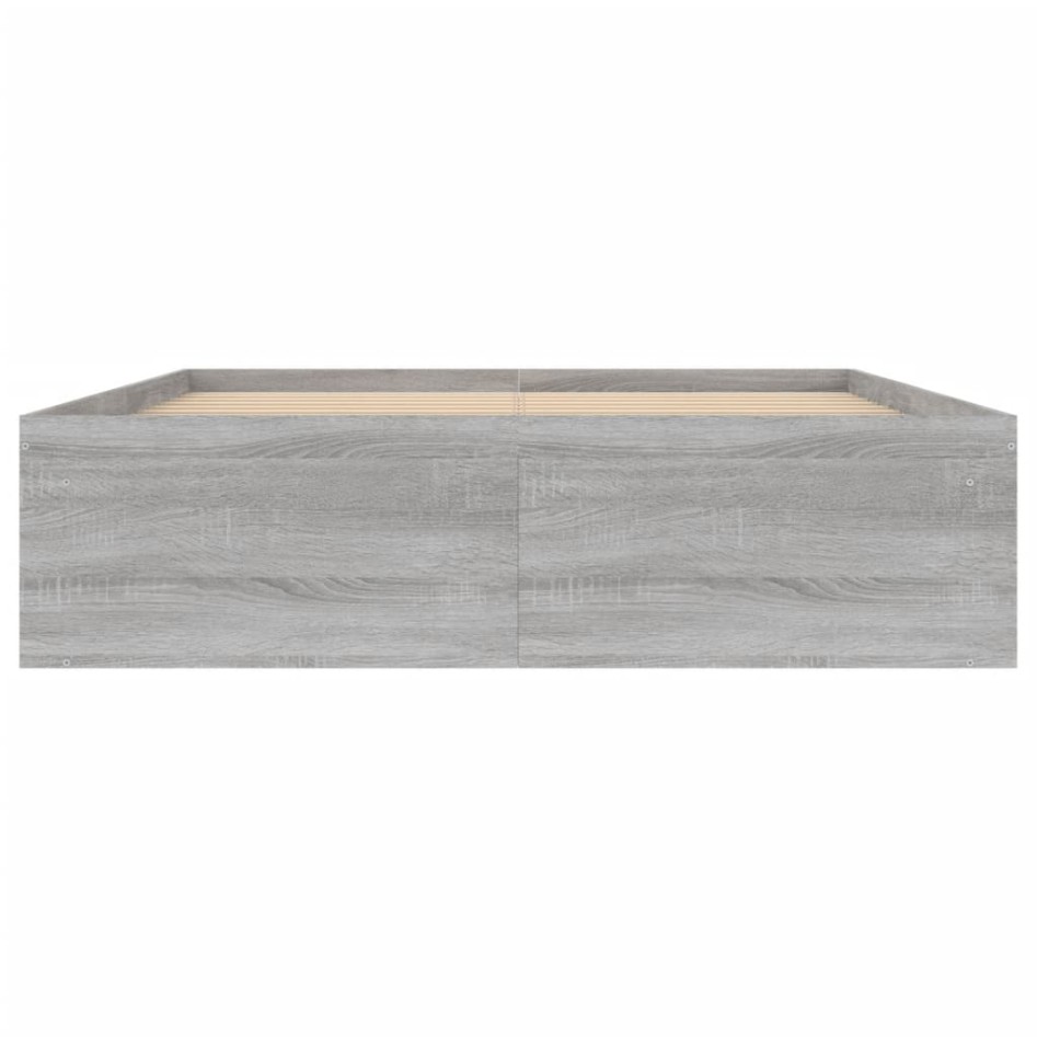 Estructura de cama de matrimonio Sonoma gris 135x190