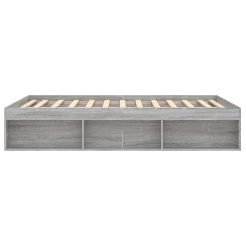 Estructura de cama de matrimonio Sonoma gris 135x190