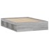 Estructura de cama de matrimonio Sonoma gris 135x190