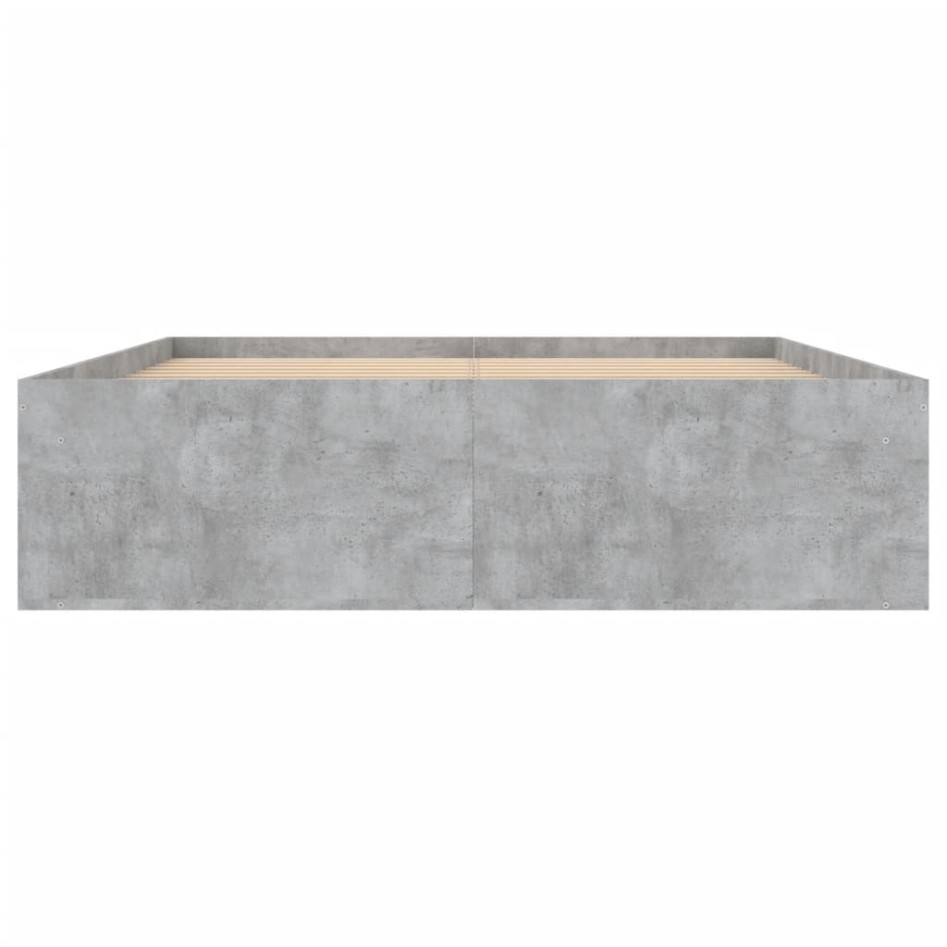 Estructura de cama de matrimonio gris cemento 135x190