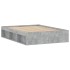 Estructura de cama de matrimonio gris cemento 135x190