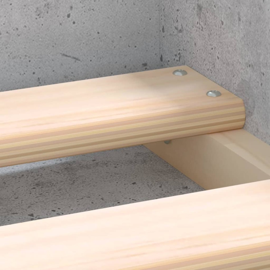 Estructura de cama de matrimonio gris cemento 135x190