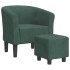 Sillón con taburete terciopelo verde