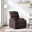 Sillón reclinable de tela marrón oscuro