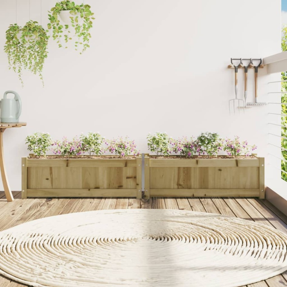 Jardineras de exterior 2 unidades madera impregnada de