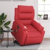 Sillón de majaje elevable eléctrico cuero artificial rojo