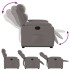 Sillón reclinable elevable tela gris