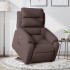 Sillón eléctrico reclinable elevable de tela marrón