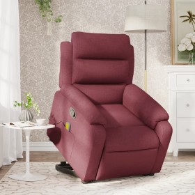 Sillón reclinable de masaje elevable tela rojo