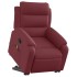 Sillón reclinable de masaje elevable tela rojo