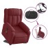 Sillón reclinable de masaje elevable tela rojo