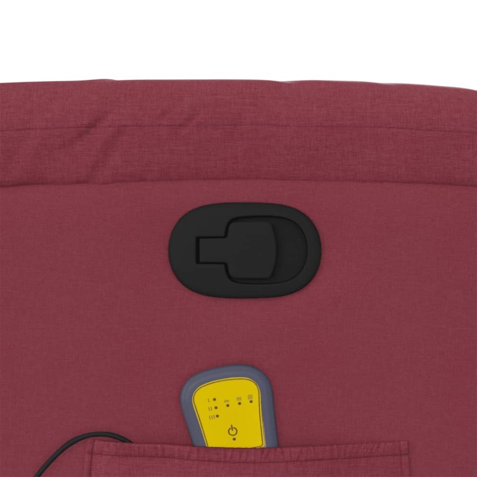 Sillón reclinable de masaje elevable tela rojo