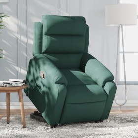 Sillón reclinable elevable terciopelo verde
