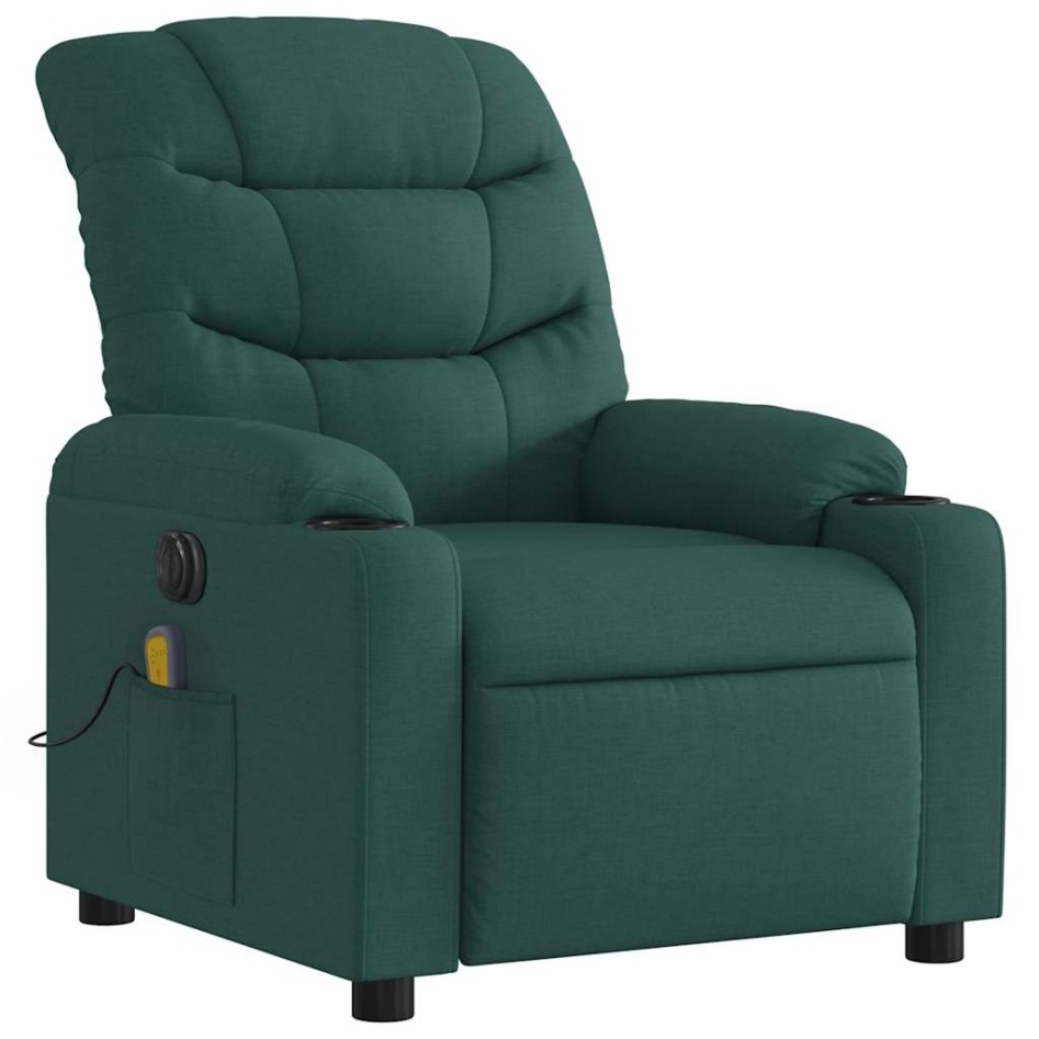 Sillón reclinable de masaje eléctrico tela verde
