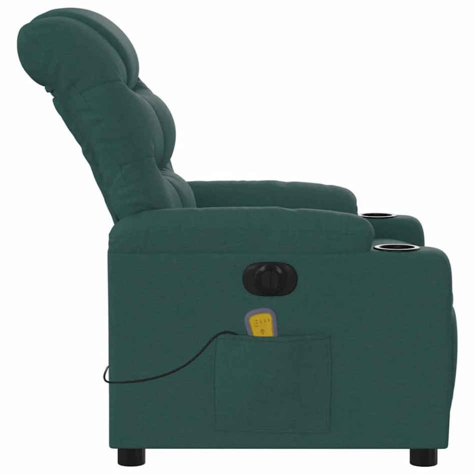 Sillón reclinable de masaje eléctrico tela verde