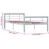 Estructura de cama de metal gris y blanco 100x200