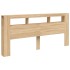 Cabecero LED madera ingeniería roble Sonoma 220x18,5x103,5