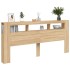 Cabecero LED madera ingeniería roble Sonoma 220x18,5x103,5