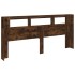 Cabecero LED madera ingeniería roble ahumado 220x18,5x103,5