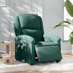 Sillón reclinable de masaje eléctrico terciopelo verde