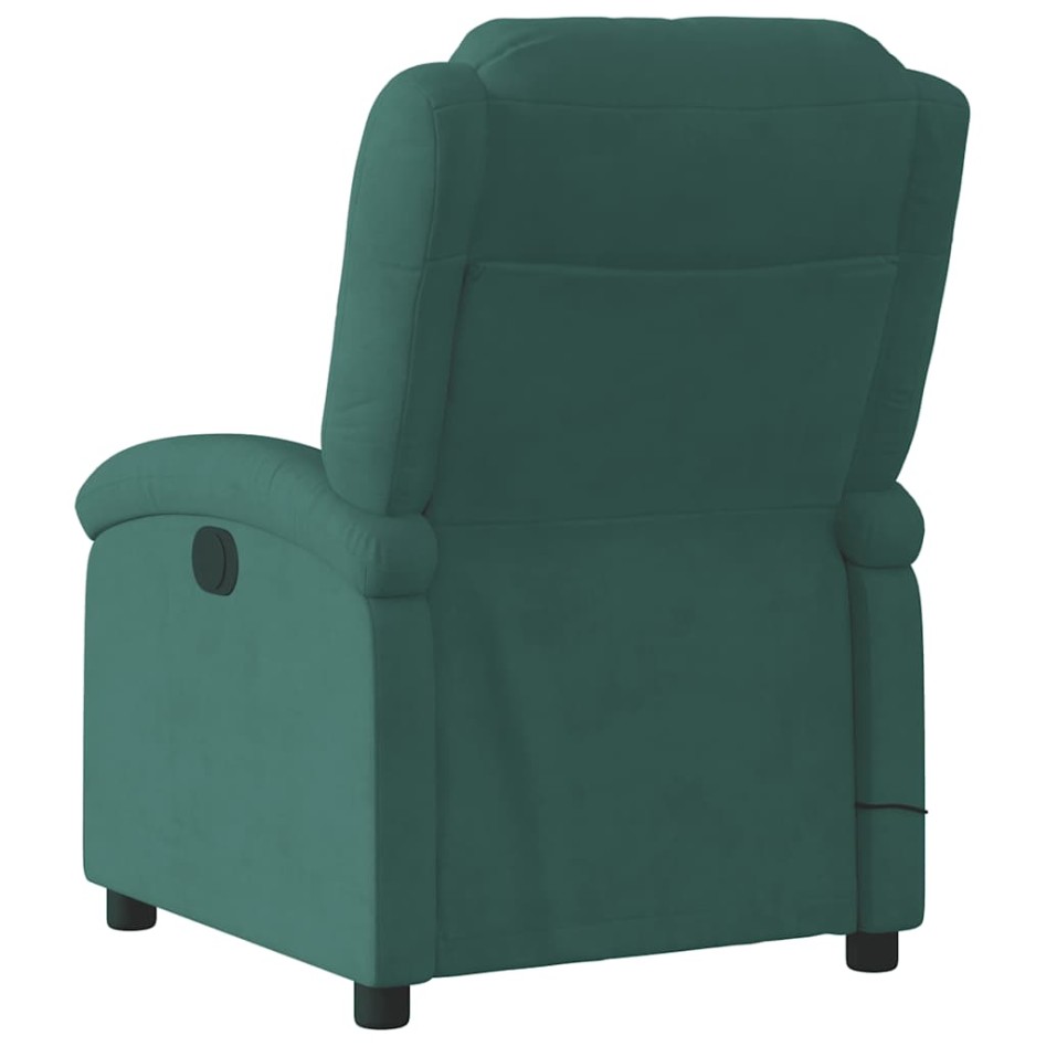 Sillón reclinable de masaje eléctrico terciopelo verde