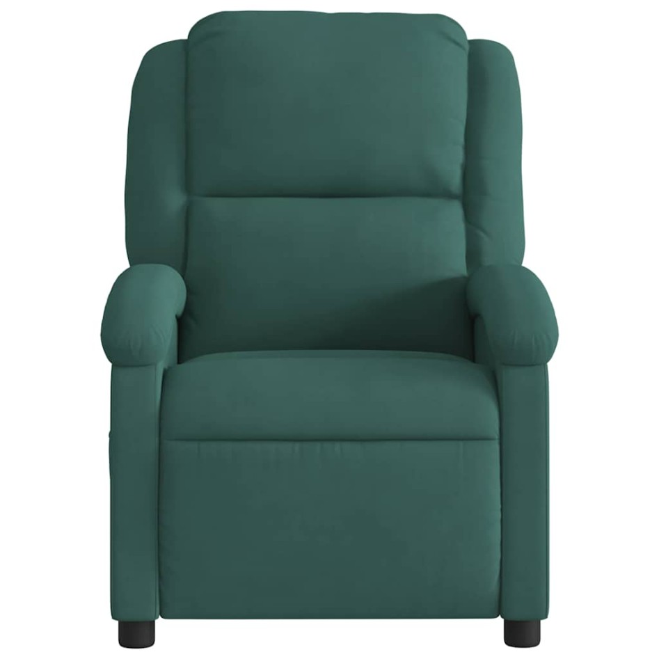 Sillón reclinable de masaje eléctrico terciopelo verde