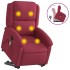 Sillón reclinable de masaje elevable terciopelo rojo