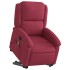 Sillón reclinable de masaje elevable terciopelo rojo