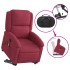 Sillón reclinable de masaje elevable terciopelo rojo