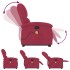 Sillón reclinable de masaje elevable terciopelo rojo